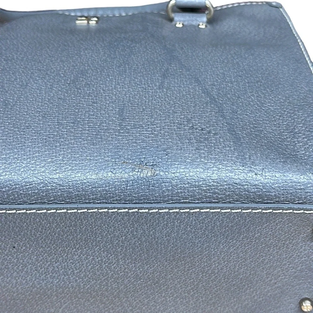 KATE SPADE Quinn Tarrytown Gray Marbled Leather Tote Purse Handbag 11.25